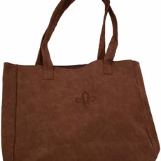 Embossed Fleur De Lis Shoulder Bag